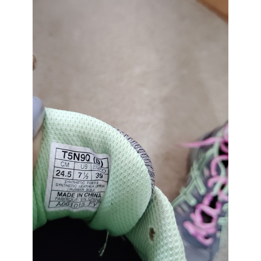 Asics Women 7.5 Gel-Venture 5 Running Training Athletic Gym Shoes Gray Pink Lime - Picture 11 of 12
